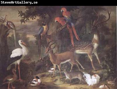 Jakob Bogdani Birds and deer in a Garden (mk25)